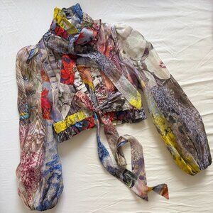 Zimmermann Botanica Crop Silk Linen Blouse -  Multicolored Floral Print